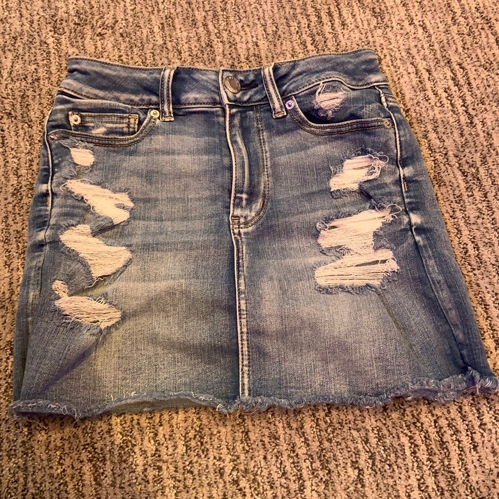 american eagle jean skirt